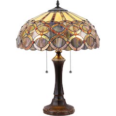 PRISMA Tiffany-style 2 Light Table Lamp 16" Shade