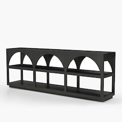 Bela Large Matte Black Arched Console Table