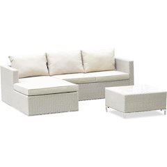 Wicker Patio Set Natural Linen, ACL3S03A