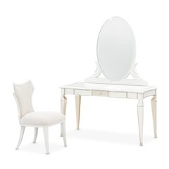 La Marisia Vanity Set with Mirror & Chair - Creamy Pearl