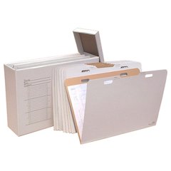 W/8 VFolder37, Vertical Flat File System Filing Box, Stores Flat Items Up to 24”x36” (Pack of 8)