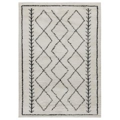 Geometric Style Bohemian Shag Area Rug - 8' x 10' - Ivory