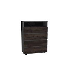 Alpine 4-Drawer Dresser With Spacious Storage And Modern Handles, Matt Grey