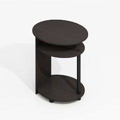 JAYA Modern Simple Design Oval End Table, Side Table, Black Walnut