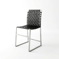 Urban Woven Leather 25" Counter Stool, Black
