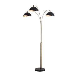 Luna Bella 3-Light Arc Floor Lamp - Matte Black