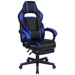 X40 Gaming Chair Racing Ergonomic Computer Chair with Fully Reclining Back/Arms, Slide-Out Footrest, Massaging Lumbar - Black/Blue