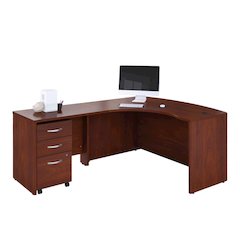 Left Handed L Shaped Desk with 3 Drawer Mobile Pedestal