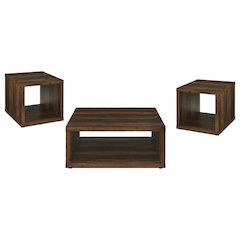 Frisco 3-piece Coffee and End Table Set Dark Pine
