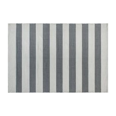 5' x 7' Grey & White Striped Handwoven Indoor/Outdoor Cabana Style Stain Resistant Area Rug