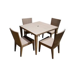 Soho 5-Piece Square Dining Arm Chair Set with Cushions