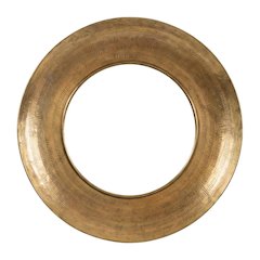 Round Hand Hammered Antique Brass Frame With Mirror