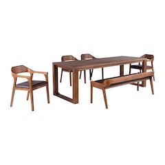 Rasmus 6pc Dining Set - Chestnut Wire-Brush Finish
