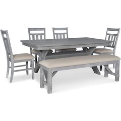 Turino 6pc Dining Set, Grey Oak Finish