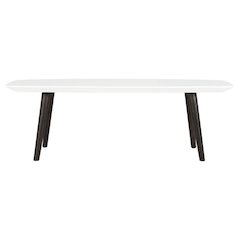 Home Collection Josiah Mid-Century Modern White and Dark Brown Coffee Table