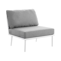Aluminum Outdoor Lounge Chair With Armless Design And Sturdy Backrest