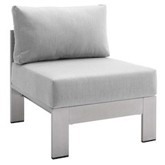 Fabric Aluminum Outdoor Lounge Chair With Armrest-Free Design