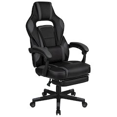 X40 Gaming Chair Racing Ergonomic Computer Chair with Fully Reclining Back/Arms, Slide-Out Footrest, Massaging Lumbar - Black/Gray
