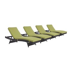 Outdoor Patio Chaise Set Of 4 With Comfortable Cushions And Stylish Design