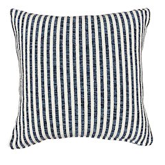 Ox Bay Blue/White Stripe All-Natural Cotton Pillow Cover
