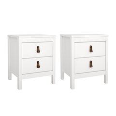 Madrid 2 Drawer Nightstand - Set of 2, White