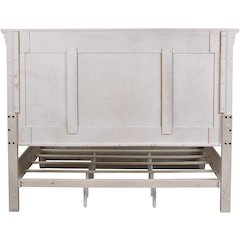 Heartland Queen Panel Headboard in Antique White w/ Tobacco Top