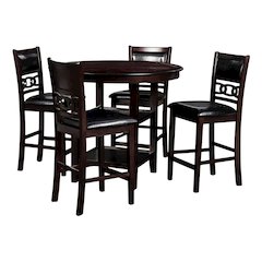 5-Piece Transitional Gray Wood Dining Set with Chairs for Modern Homes