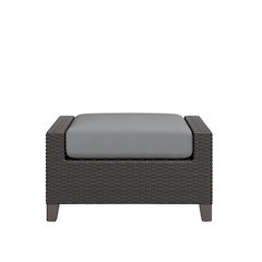 Outdoor Escape Outdoor Ottomans for Patio, Wicker Footstools, Set of 2