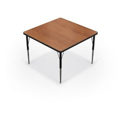 Activity Table - 48" Square - Amber Cherry Top Surface - Black Edgeband
