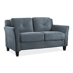Hartford Loveseat Rolled Arms Dark Grey