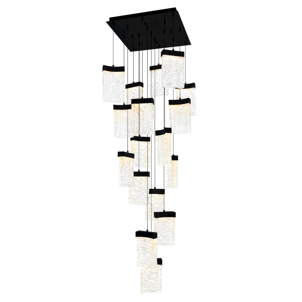 Lava Integrated LED Black Chandelier. Picture 1