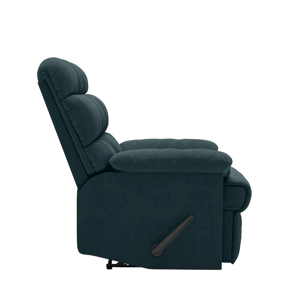 ProLounger Wall Hugger Recliner in Blue Microfiber with Square Tufted Back. Picture 3