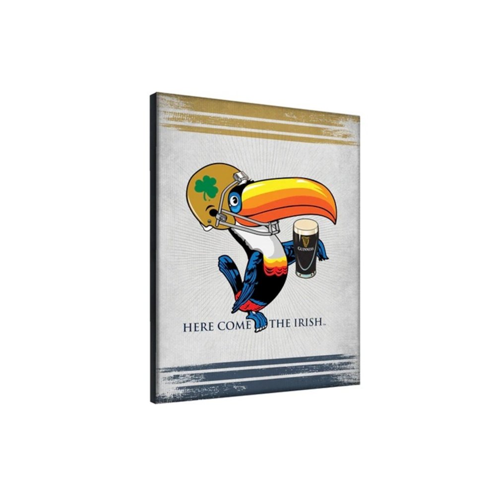 Notre Dame Guinness Beer Toucan Wall Decor Canvas 15"x20". Picture 2