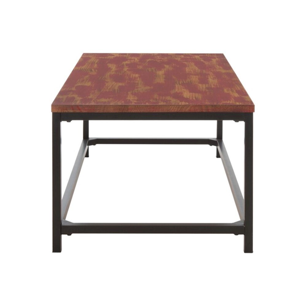 Alec Coffee Table, Distressed Maroon. Picture 2