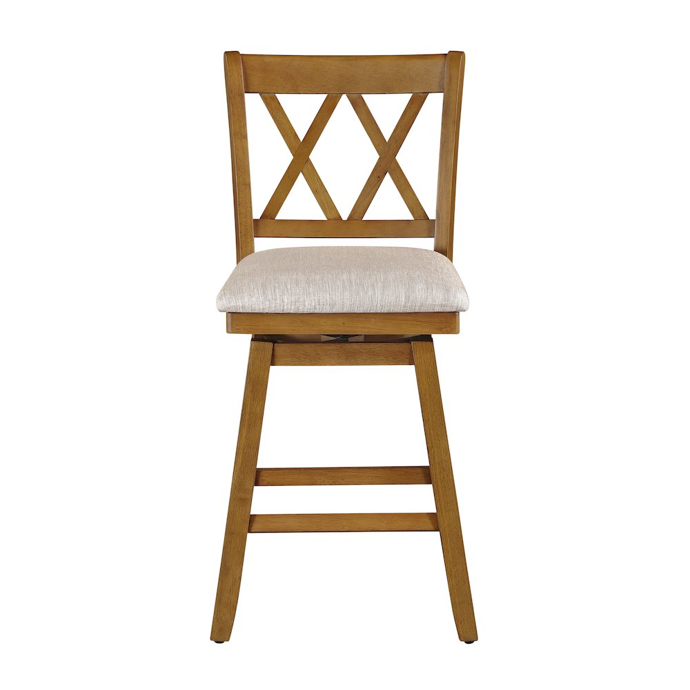 24in Brookline Swivel Barstool Oak. Picture 2
