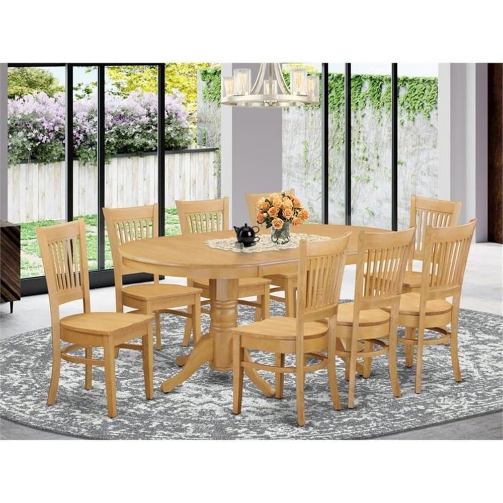 9  Pc  Dining  room  set-Double  Pedestal  Oval  and  Leaf  and  8  Dining  Chairs. Picture 4