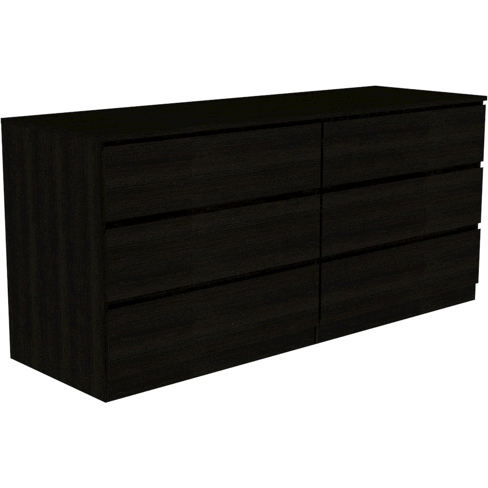 Asteria 6 Drawer Double Dresser Black MDF. Picture 1