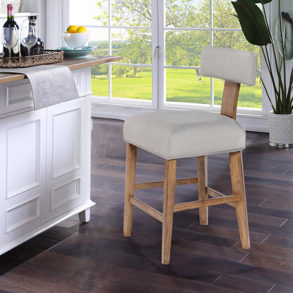 Thalia T-Back Counter Stool with Fully Upholstered Cushion. Picture 3