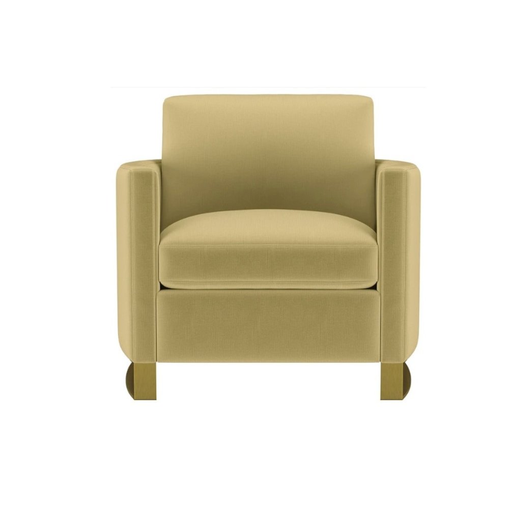 Corliss Upholstered Curved Track Arm Chair Camel. Picture 2