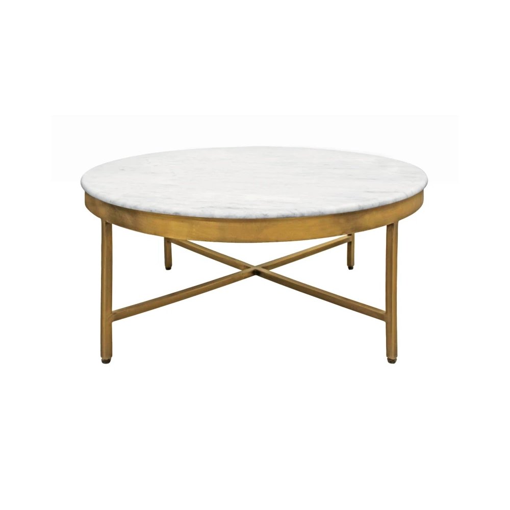 Orlando Marble Top Coffee Table in Ivory. Picture 1