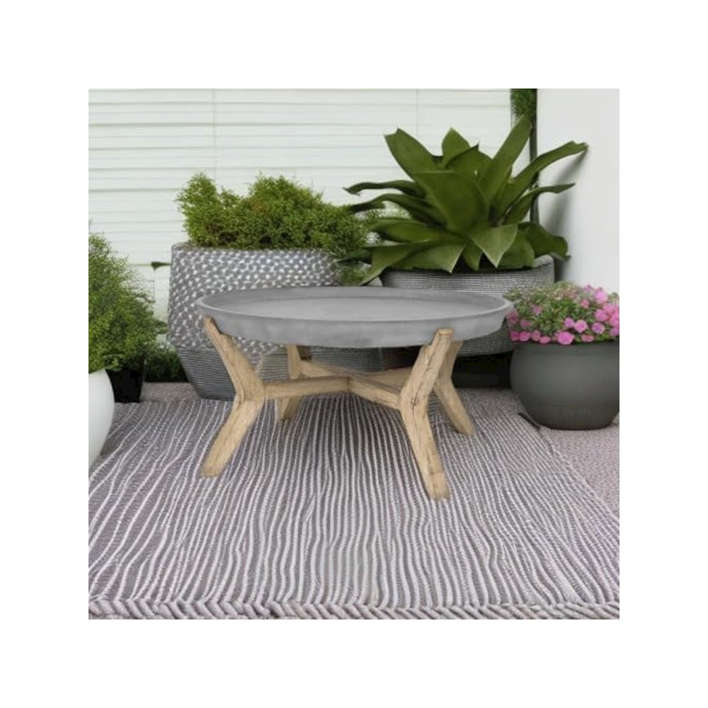 Outdoor Collection Wynn Modern Concrete Round 18.1-inch Coffee Table. Picture 5
