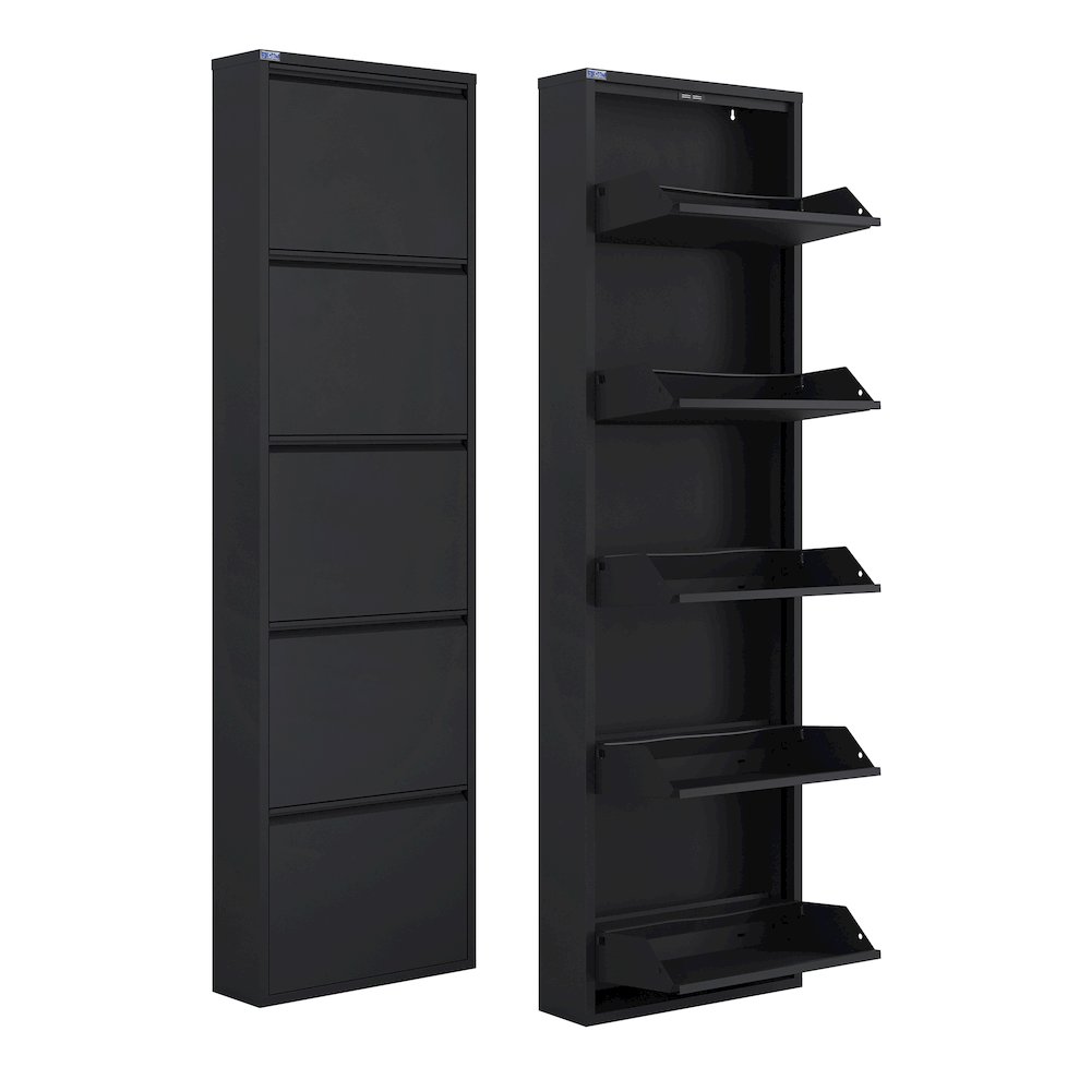 Antibacterial 5 Tier metal shoe cabinet without holes. Picture 1