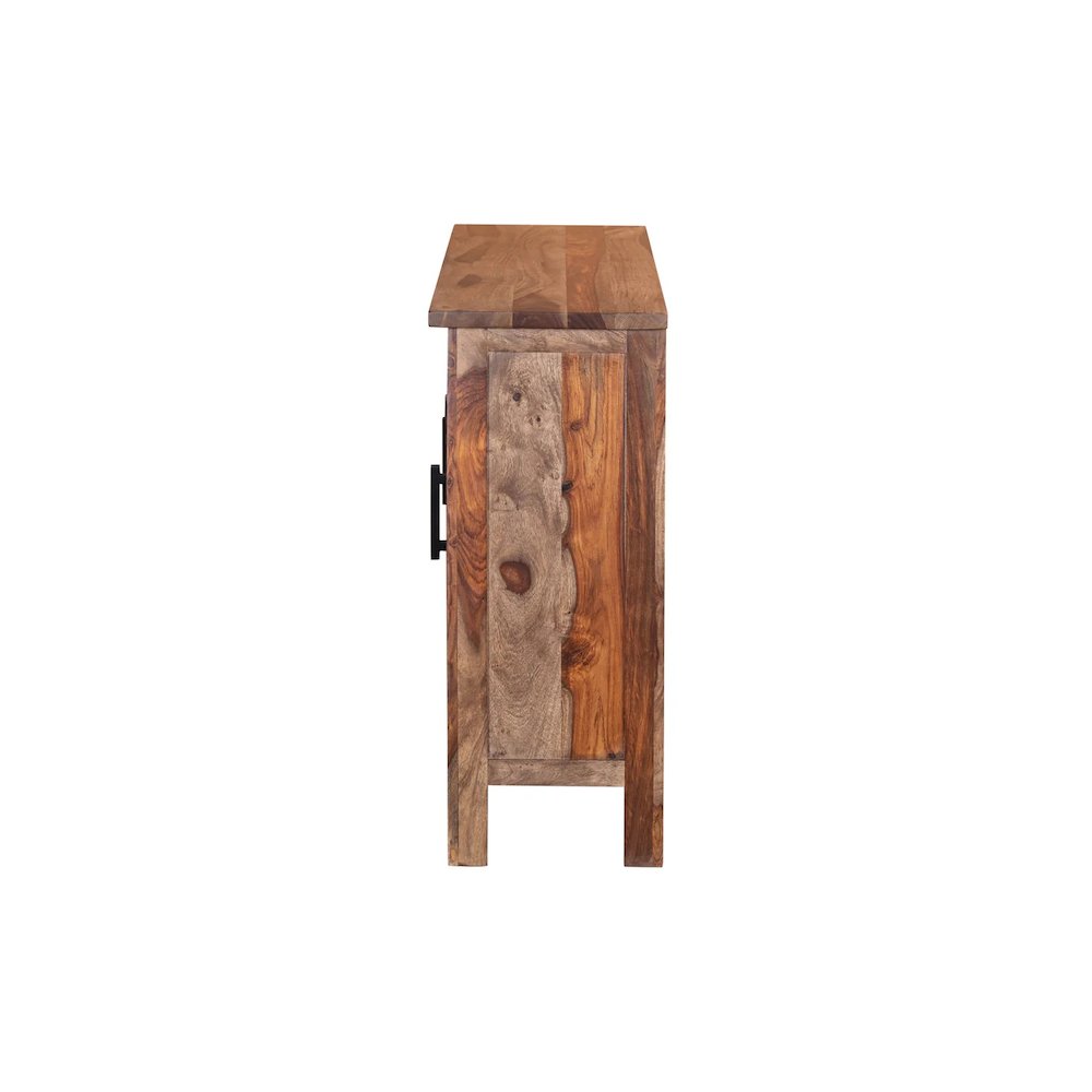 Kalispell Solid Sheesham Wood Bar Cabinet, Brown. Picture 3