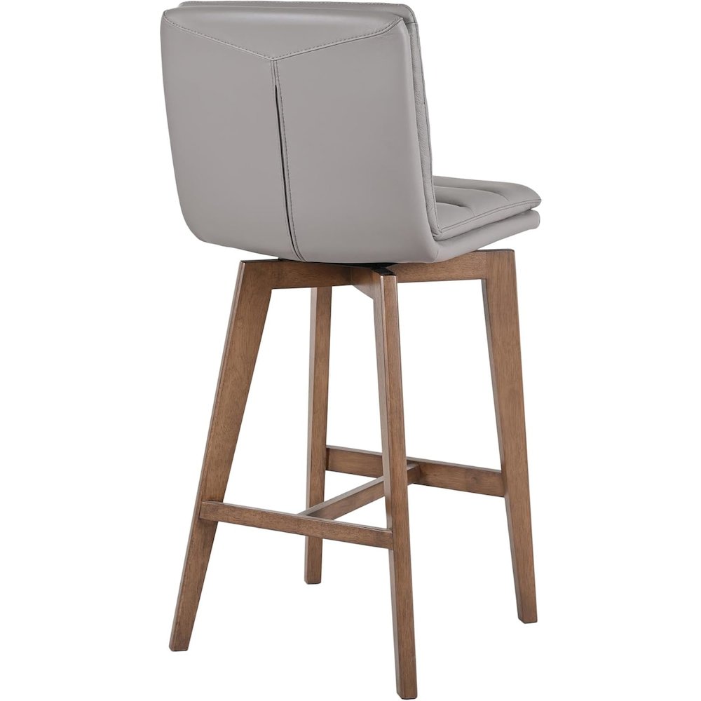 Castor Genuine Leather Bar Chair, Gray. Picture 3