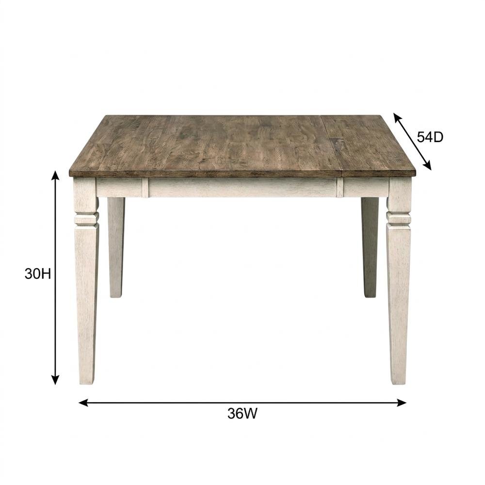 Adjustable Dining Table with Butterfly Leaf in Smokey White & Peppercorn. Picture 6