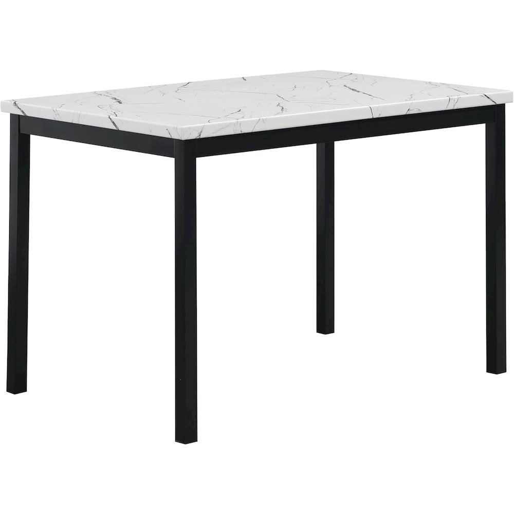 Citico Metal Dining Table with Laminated Faux Marble Top, Off-white. Picture 1