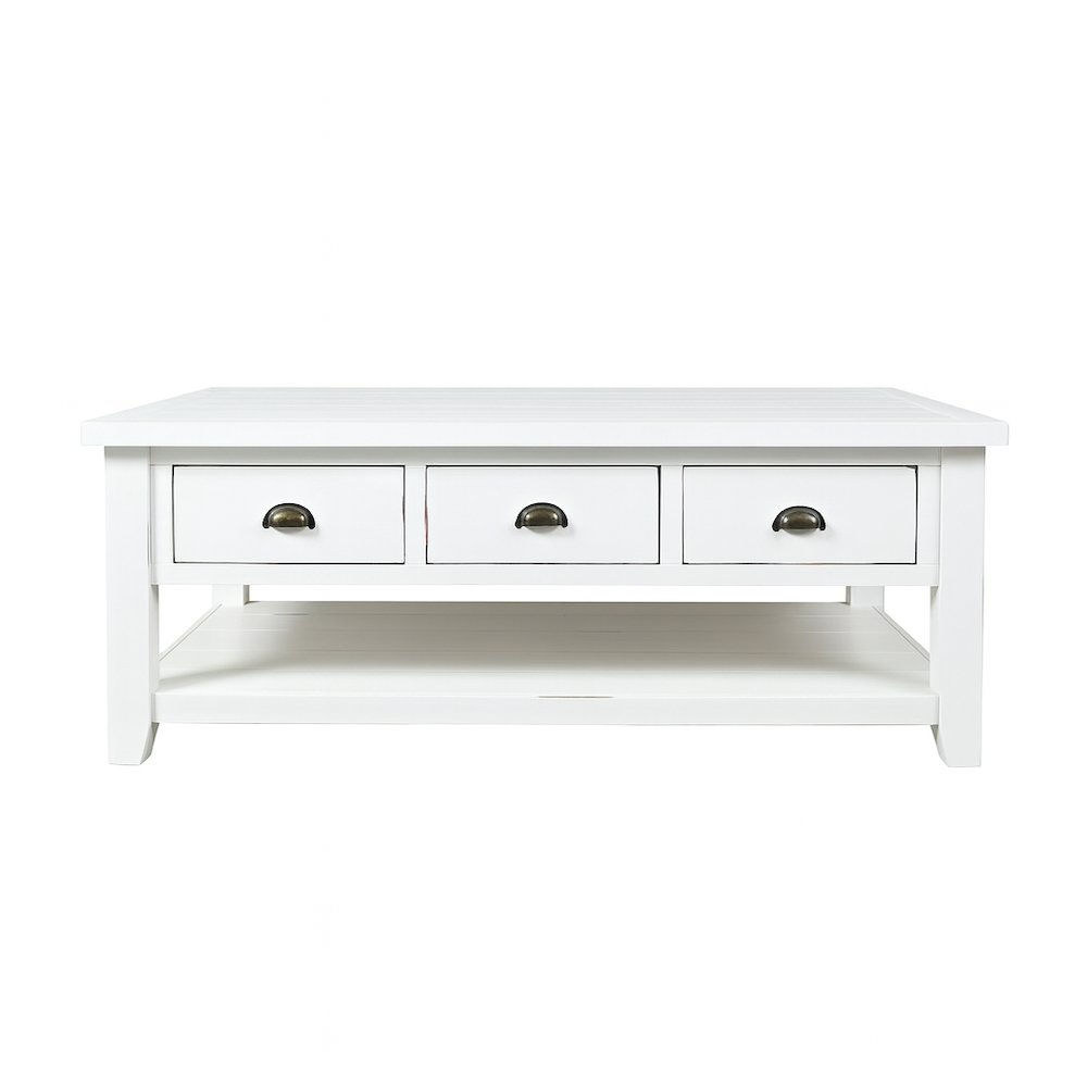 Artisan's Craft Rustic Farmhouse Distressed Solid Wood Coffee Table. Picture 1