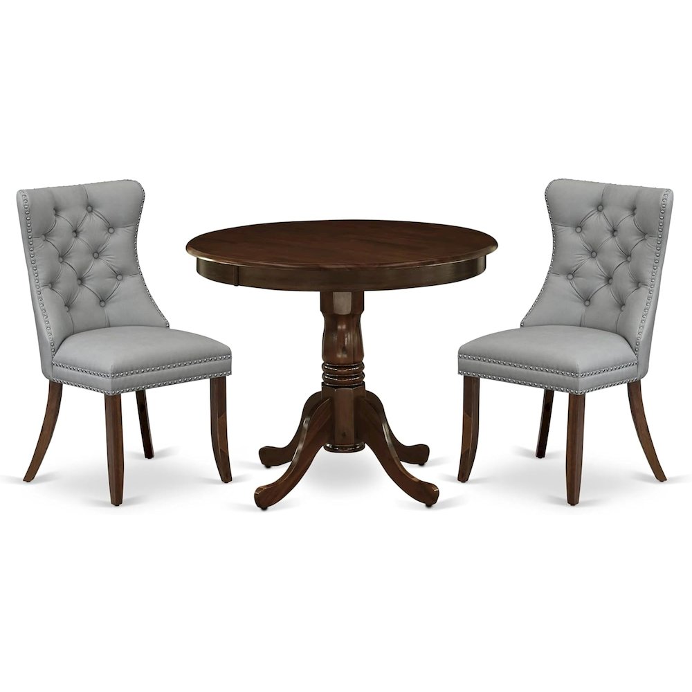 3 Piece Dining Room Table Set Consists of a Round Kitchen Table with Pedestal. Picture 1