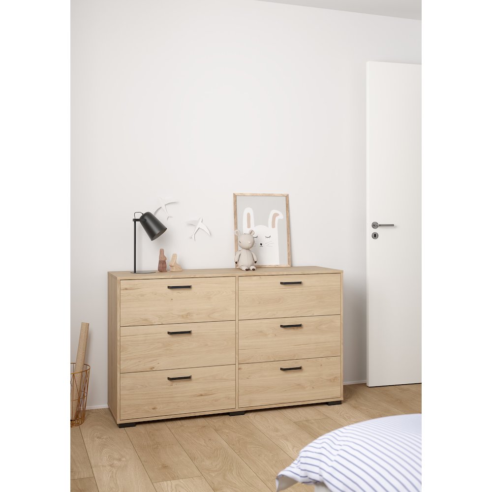 Sofia 6 Drawer Double Dresser, Jackson Hickory. Picture 2