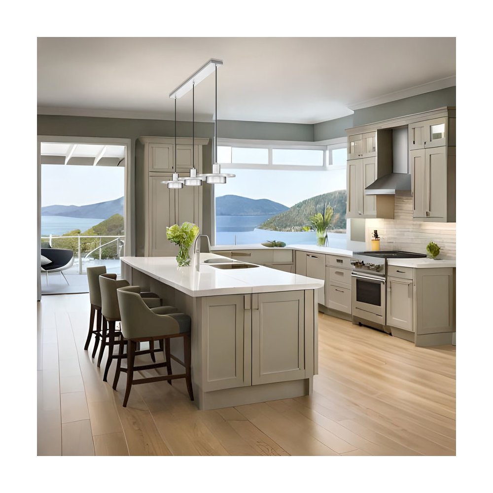 Z-Lite 3 Light Linear Chandelier, Brushed Nickel. Picture 6